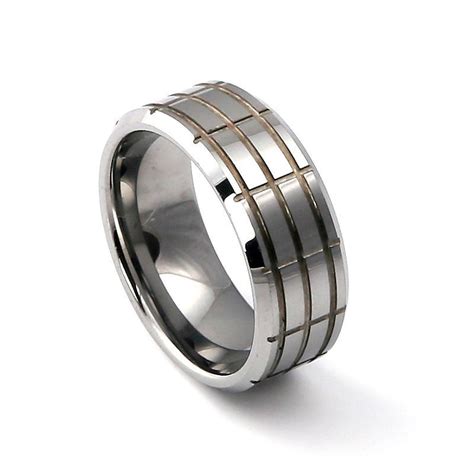 8mm 316l Unique Stainless Steel Rings Wedding Band Keke