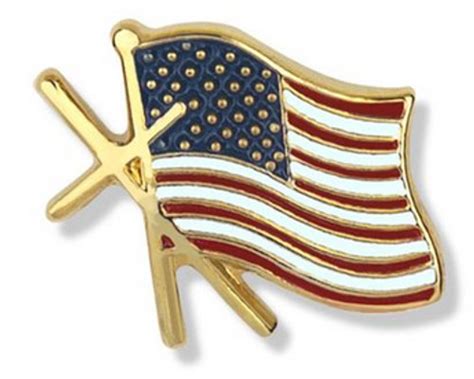 Cross With American Flag Lapel Pin Episcopal Shoppe