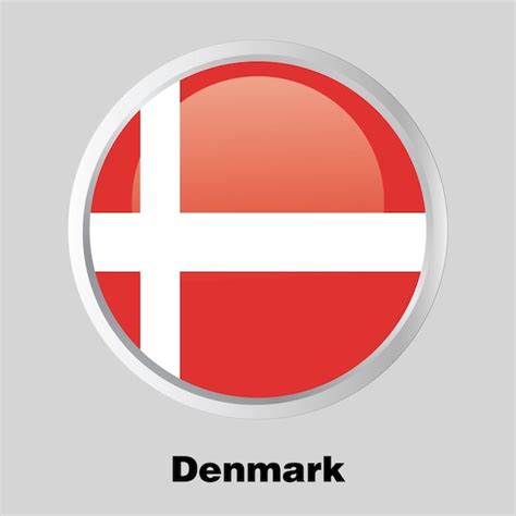 Premium Vector Vector Button Flag Of Denmark On Round Frame