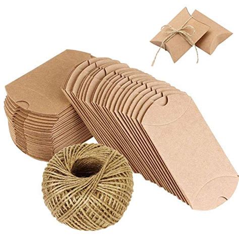 Amazon cuscini di piumino : 50 Pz Scatole Regalo Kraft con Corda Scatole Kraft ...