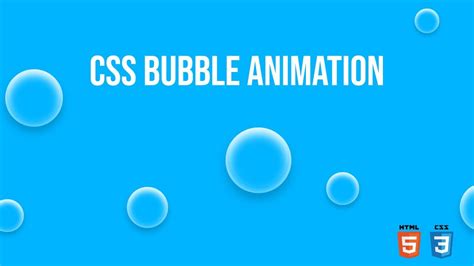 Realistic Css Bubble Animation Using Html Css Youtube