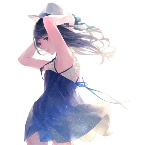 2048x2048 Cute Blue And White Skirt Anime Girl Ipad Air Hd 4k