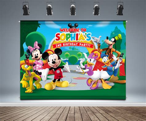 Fqfmjdm Mickey Mouse Clubhouse Backdrop For Birthday Party Decorations
