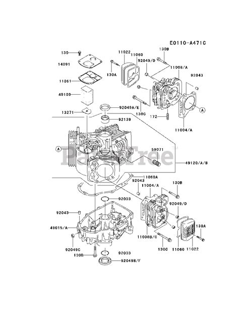 Kawasaki Fh500v As15 Kawasaki Engine Cylindercrankcase Parts Lookup