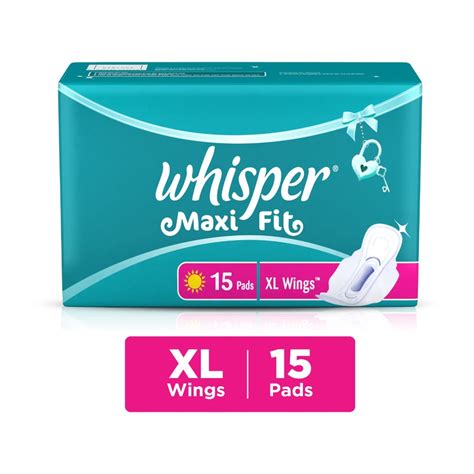 Whisper Maxi Fit Wings Sanitary Pads Xl 15 Count Price Uses Side