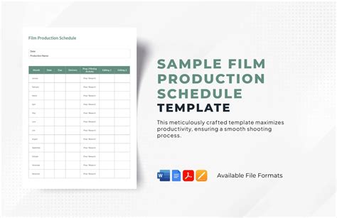 Production Schedule Templates In Word Free Download