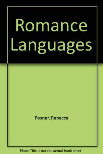9780844608532 Romance Languages Posner Rebecca 084460853x Iberlibro