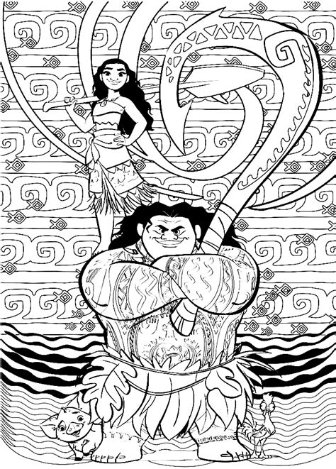 Maui Coloring Page Moana Coloring Pages