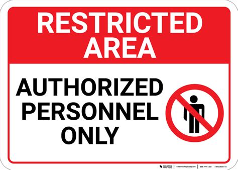 Restricted Area Authorized Personnel Only With Icon Landscape Wall