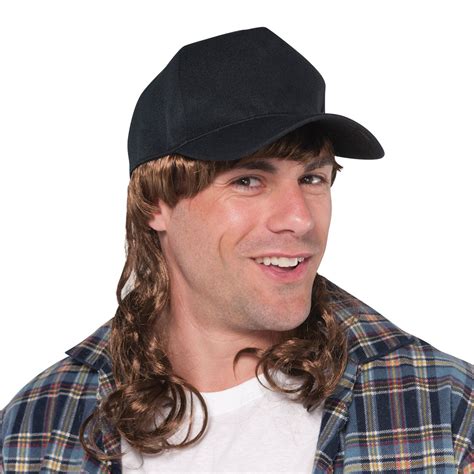 adult trucker redneck cap hat with mullet hair wig fancy dress costume accessory 809801720618 ebay
