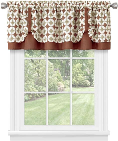 Window Curtain Valance Double Layer Plaid Gingham Design Cuff Tab Top