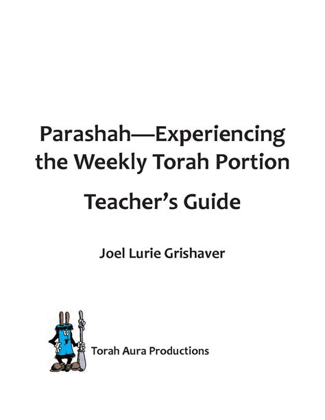 Parashah Experiencing The Weekly Torah Portion Teacher Guide
