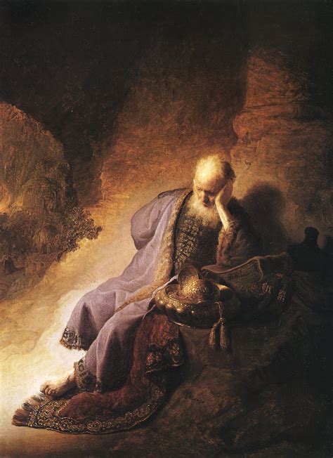 Jeremiah Lamenting The Destruction Of Jerusalem 1630 Rembrandt