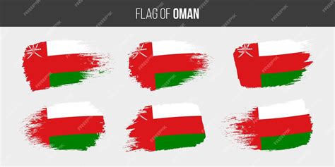 Premium Vector Oman Flags Brush Stroke Grunge Vector Illustration