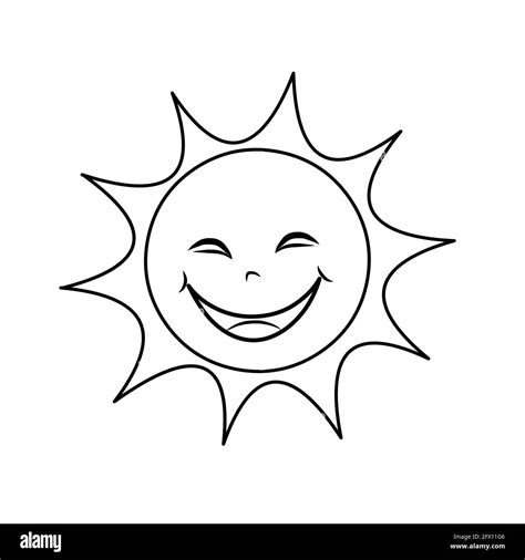 Funny Cartoon Sun Isolated On White Background Stock Vector Image And Art