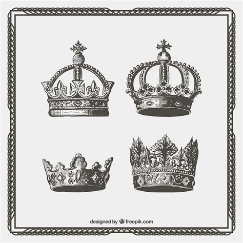 Premium Vector Hand Drawn Ornamental Crowns
