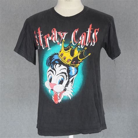 Vtg Stray Cats T Shirt Blast Off Tour 1989 Concert Rockabilly Cotton Lg