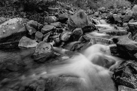 Boulder Creek Water Falling In Monochrome Photograph By James Bo