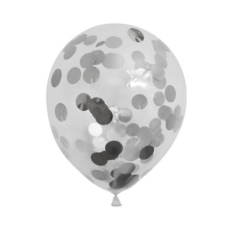 Pre Loaded Silver Confetti Balloons 6s Cb01s