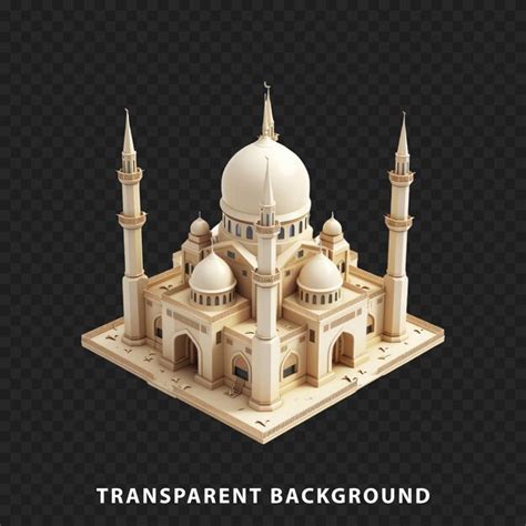 Premium Psd D Render Mosque Isolated On Transparent Background