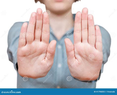 Stop Sign Gesture By Two Hand Stock Image Image Of Hand Young 41796835