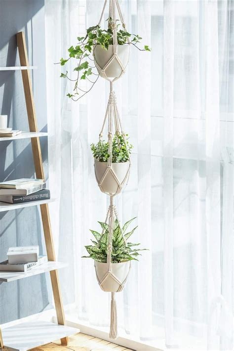 Macrame Plant Hanger 3 Tier Indoor Outdoor Hanging Planter Basket