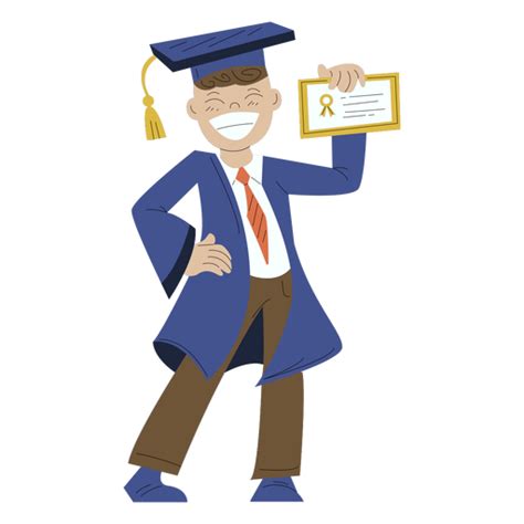 Boy Posing Graduation Hand Drawn Transparent Png And Svg Vector File