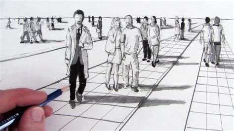 Perspective Art Lesson How To Draw People In Perspective — My Drawing
