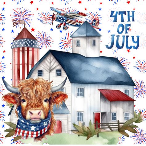 Shaggy Highland Cow July 4th Free Stock Photo - Public Domain Pictures