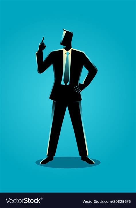 Businessman With A Finger Pointed Up Royalty Free Vector