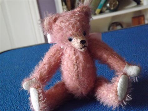 Artist Made Distressed Pink Jointed Mohair Bear Mohair Wool Felt Etsy
