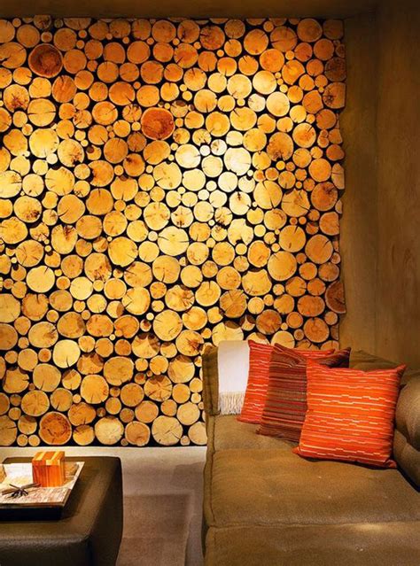 20 Diy Rustic Wood Log Walls For Your Home Home Design And Interior