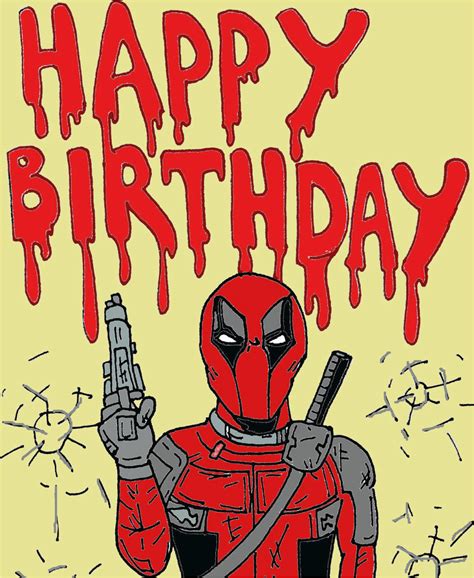 Deadpool Happy Birthday Card Birthdaybuzz