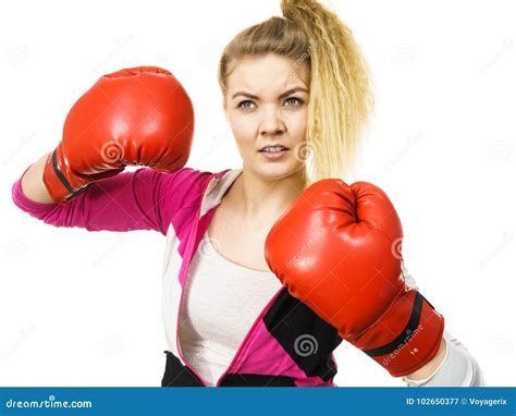 woman wearing boxing gloves stock image image of power fighter 102650377