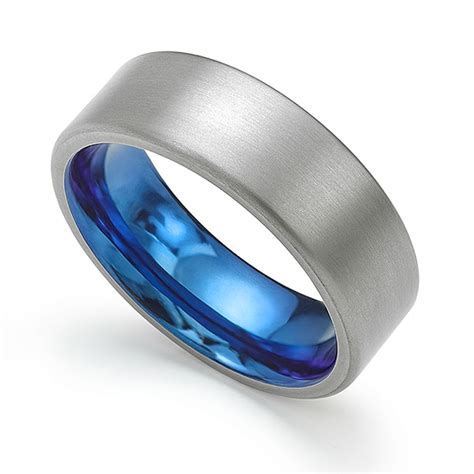 Denim Blue Zirconium Wedding Ring