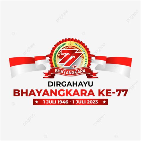 Greeting Card Of Bhayangkara Hut 2023 Vector 77th Anniversary Of