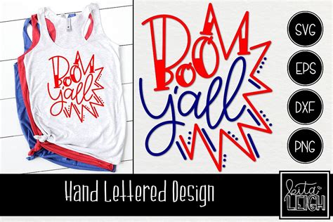Boom Y'all Hand Lettered SVG (276307) | Hand Lettered ...