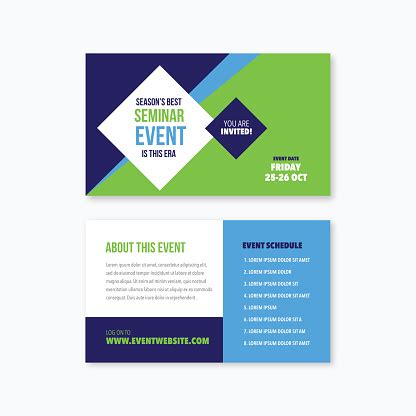 conference seminar event card invitation design stock illustration