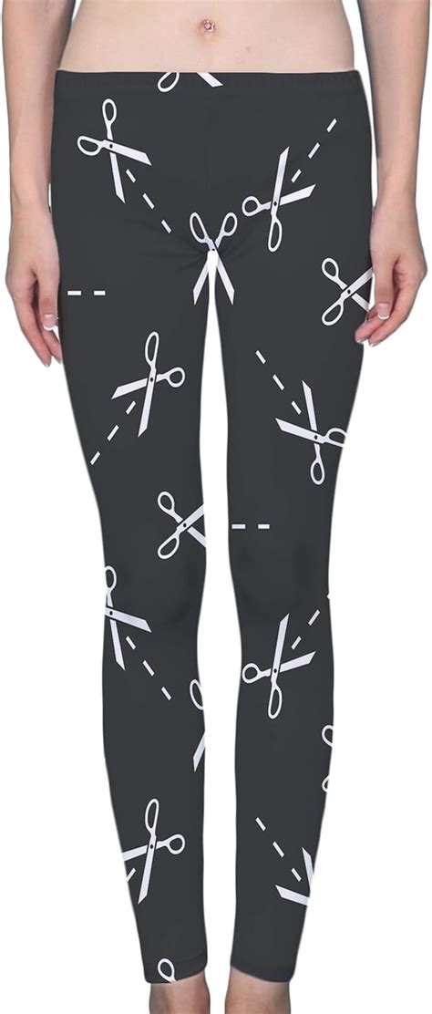 Scissors Cutting Along The Line Repeated On Grey Womens Printed