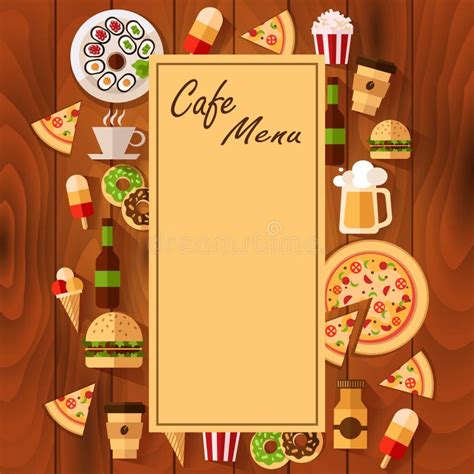Menu for cafe background stock illustration. Illustration of bottle