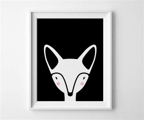 Cute Fox Wall Art Baby Fox Printable Nursery Scandinavian