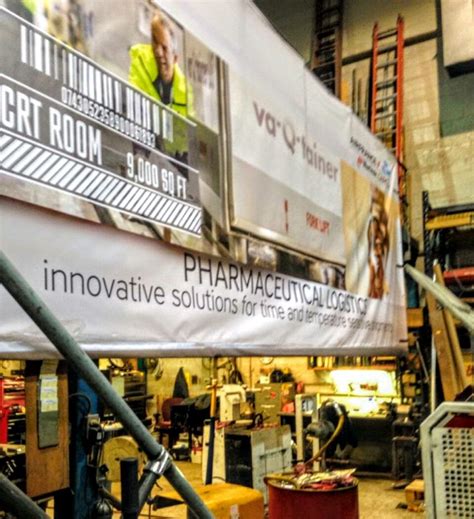 Free quote and free samples. Large Format Vinyl Banners Decorate O'Hare Warehouse ...