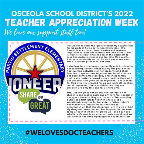 Osceola Schools On Twitter Ms Cusano Is A True Inspiration To The