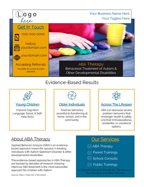 Aba Therapy Flyer V2 Ms Word Editable Launched Creative Designs