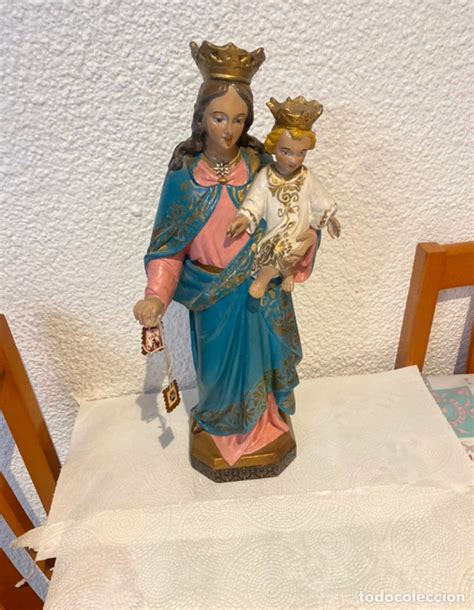 Antigua Escultura De Maria Auxiliadora La Virg Vendido En Subasta