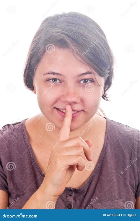 Girl With Finger On Lips Stock Image Image Of Human 42339941