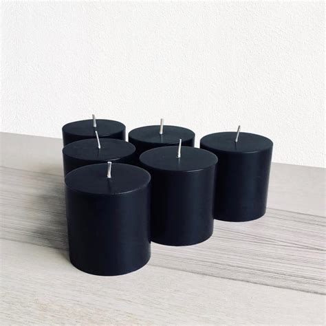 Black Pillar Candles Raw Decor