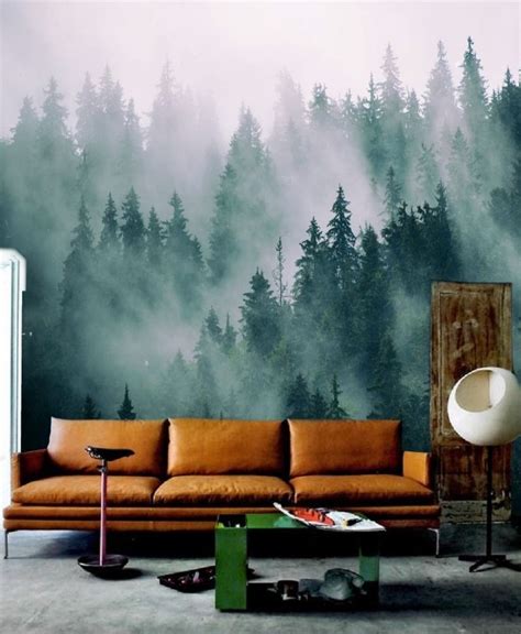Green Forest Wallpaper Mural Removable Peel And Stick Etsy Uk