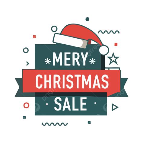 Merry Christmas Sale Banner Tag Label Vector Transparent Background