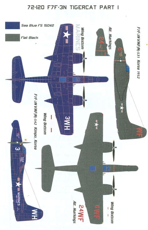 Starfighter Decals 72120 1 72 F7F 3N Tigercat Part 1 Decal First Look